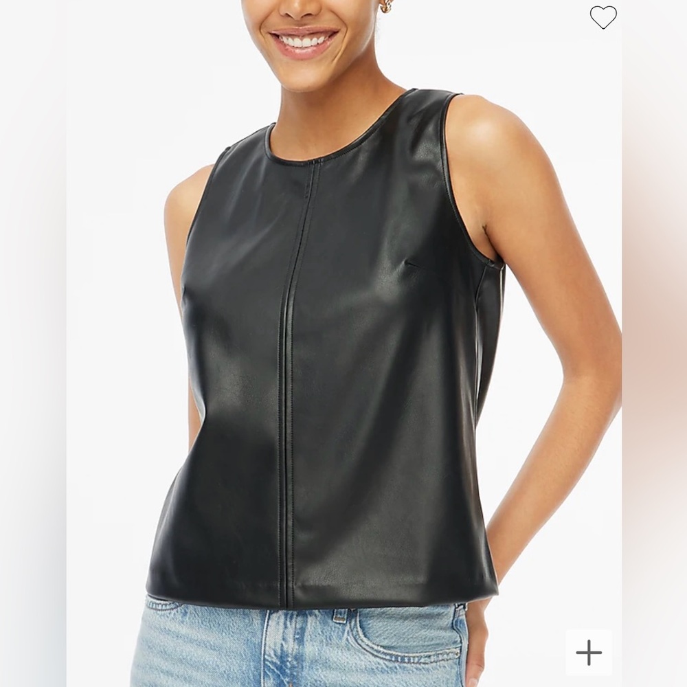 Faux leather shell J Crew